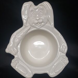 Pfaltzgraff Heritage USA White Ceramic Bunny Shaped Bowl